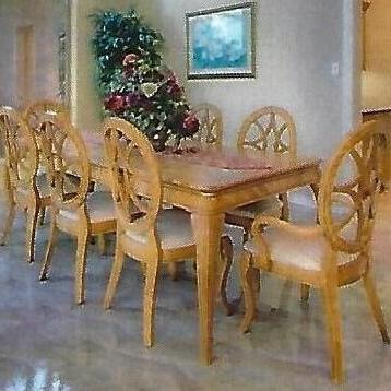 Photo of Dining Room Table with extra leaf and Ten Chairs (Ashley)