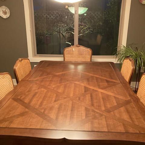 Photo of Walnut table and chairs