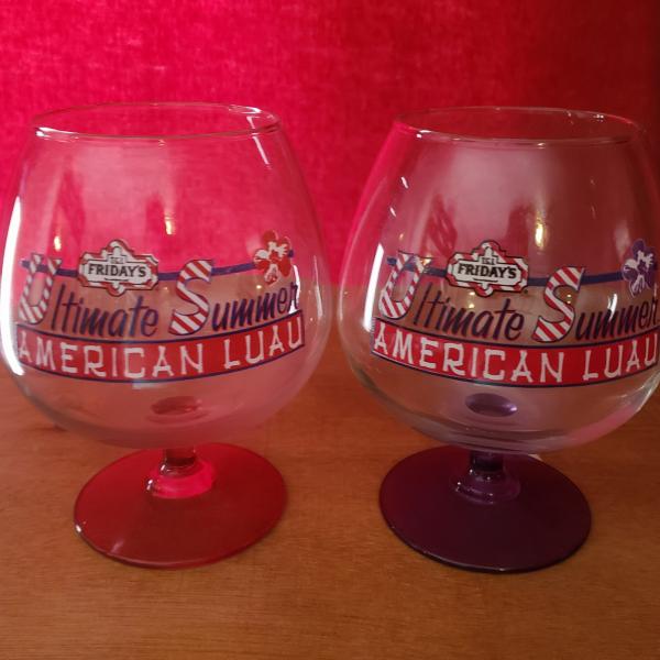 Photo of Vintage 2002 TGIFRIDAYS Ultimate Summer American Luau Brandy Snifters 