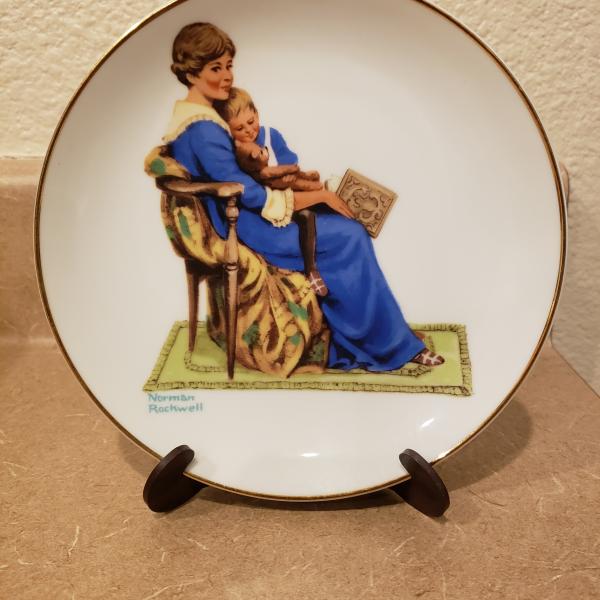 Photo of Vintage 1984 "Bedtime" by Norman Rockwell Porcelain Collectible Plate 