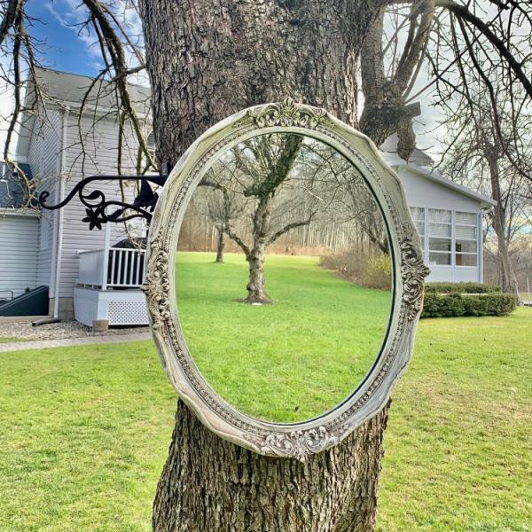 Photo of Antique oval Victorian wooden mirror!973-600-3177