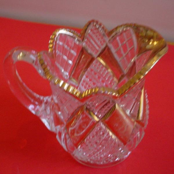 Photo of Cut Glass cheese dish with cover and creamer