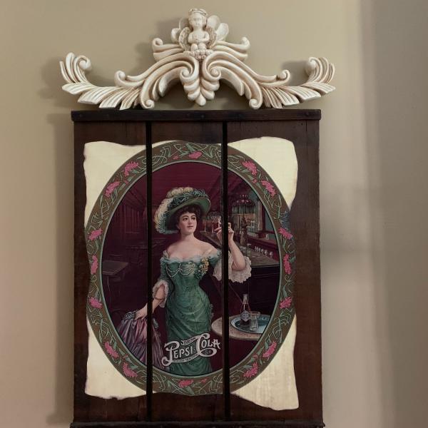 Photo of Ornate  Italian cherub scrolled picture /door topper 21 “x7” 