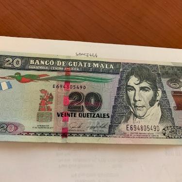 Photo of Guatemala 20 quetzales crispy banknote 2017
