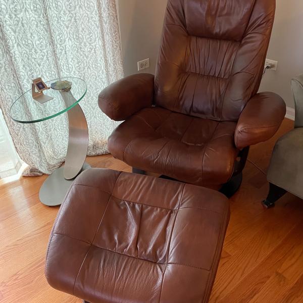 Photo of Leather chair and ottoman