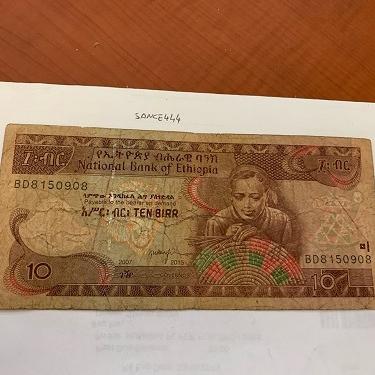Photo of Ethiopia 10 birr circulated banknote 2015