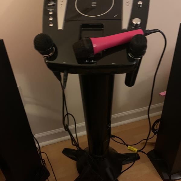 Photo of Karaoke machine with 3 microphones