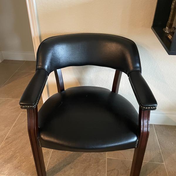 Photo of leather office accent chair