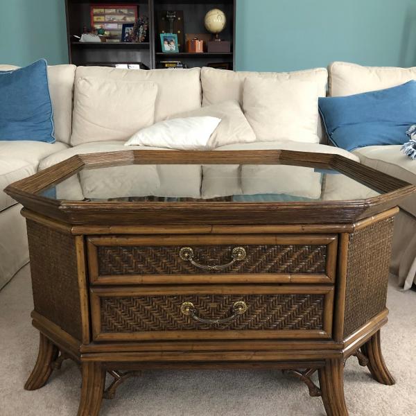 Photo of Rattan and wood Coffee Table