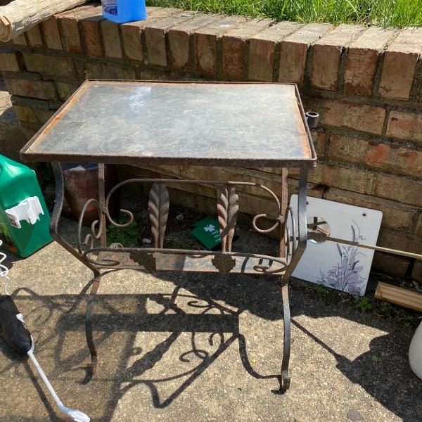 Photo of Antique wrought iron end table