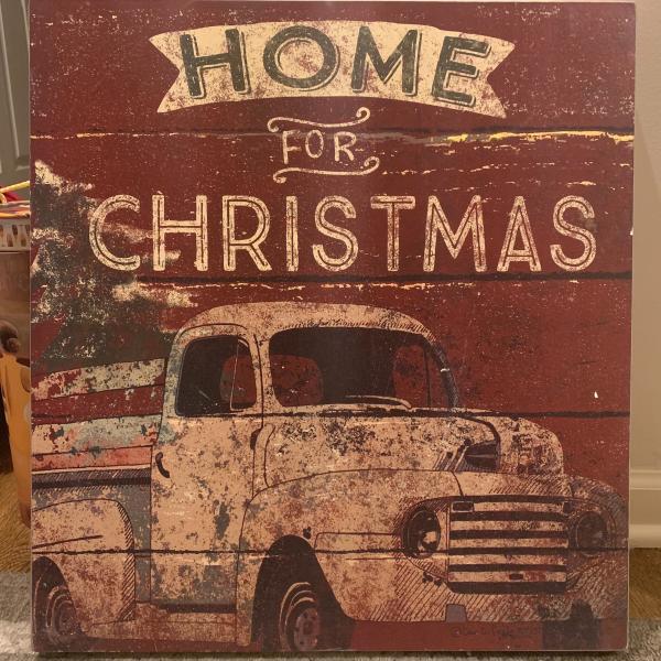Photo of Home For Christmas Wooden Sign