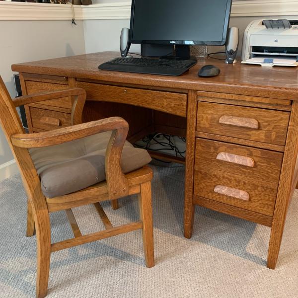 Photo of Antique Oak Desk