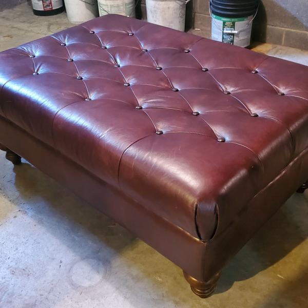 Photo of Craftmaster Leather Cocktail Ottoman  -  Like-new condition