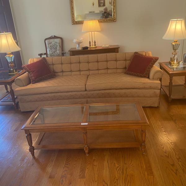 Photo of Sofa, end tables and coffee table