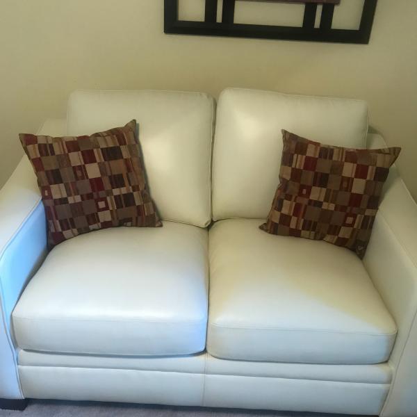 Photo of Leather Couch and Loveseat