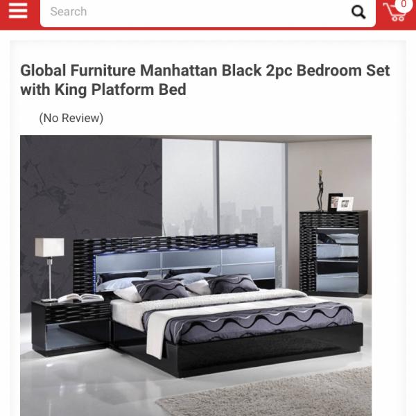 Photo of Manhattan king size bed frame with side drawer