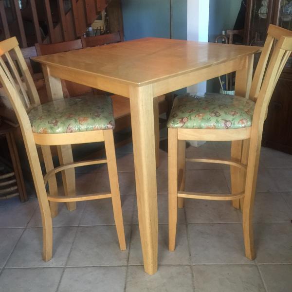 Photo of Solid Wood High Top Table & 2 Chairs