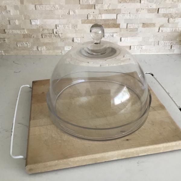 Photo of Vintage Clear Glass Covered Dish with Lid & Plate