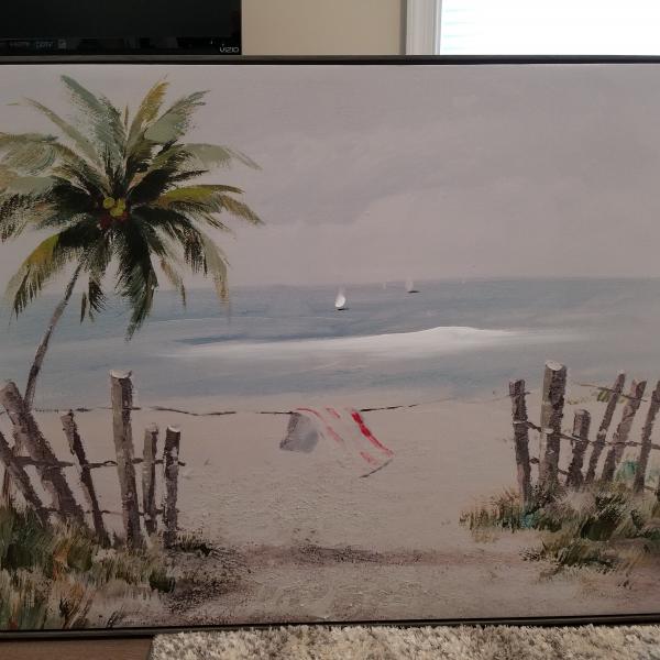 Photo of Scenic Palm Tree and beach  canvas picture