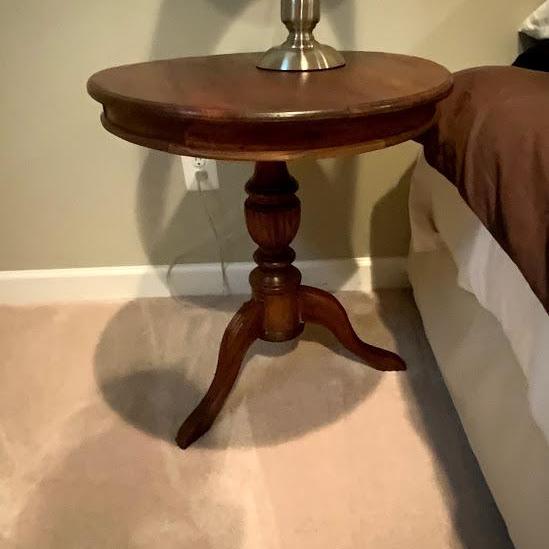 Photo of Antique Pedestal Round Side Table