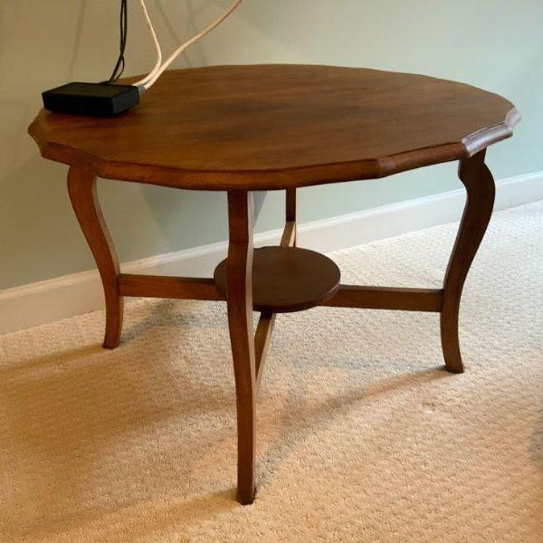 Photo of Vintage Side Table with Glass Top