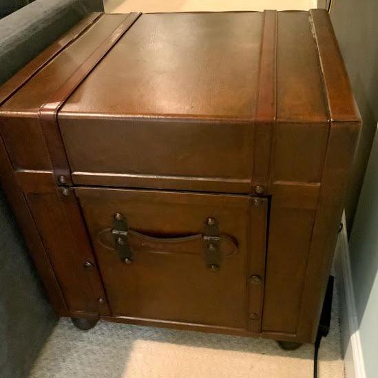Photo of Faux Leather Suitcase Side Table 