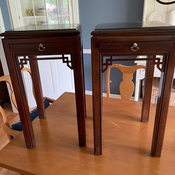 Photo of 2 Drexel Chippendale end tables