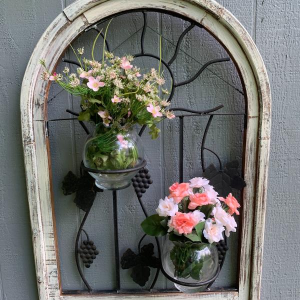 Photo of Vintage 29” x21” wall planter ! 
