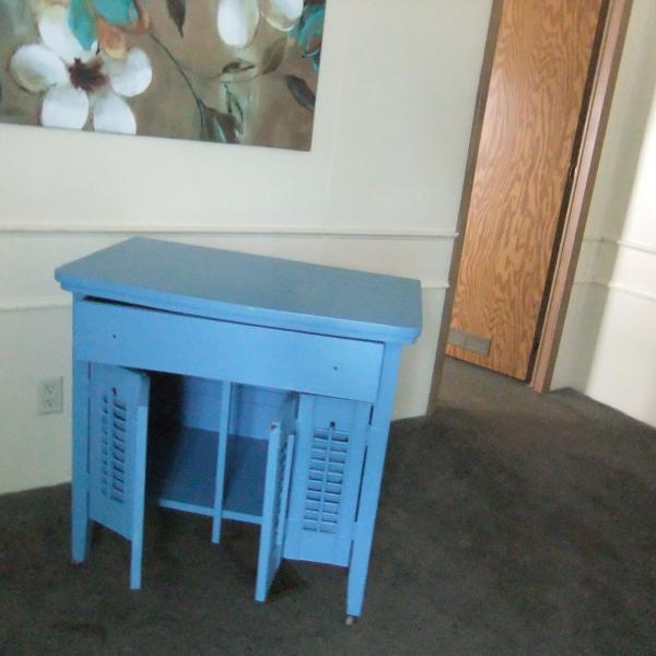 Photo of blue painted cabinet 