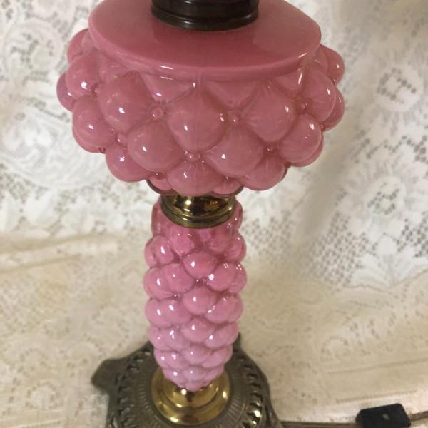 Photo of Pink Cased Glass Lamp. 
