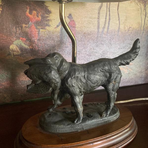 Photo of Dog Pointer bronze table lamp! 