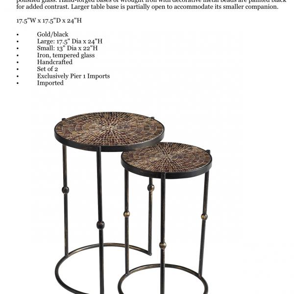 Photo of Mosaic Gold Nesting Tables
