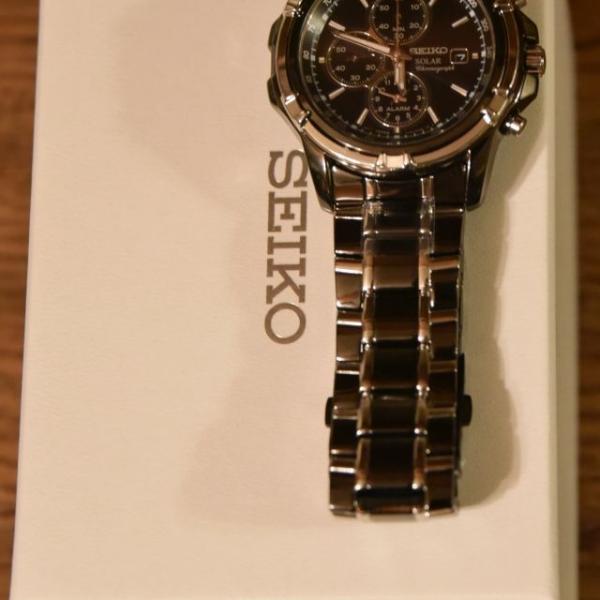 Photo of Seiko Men's Chronograph Stainless Steel Solar Sport Dress Watch, 44mm