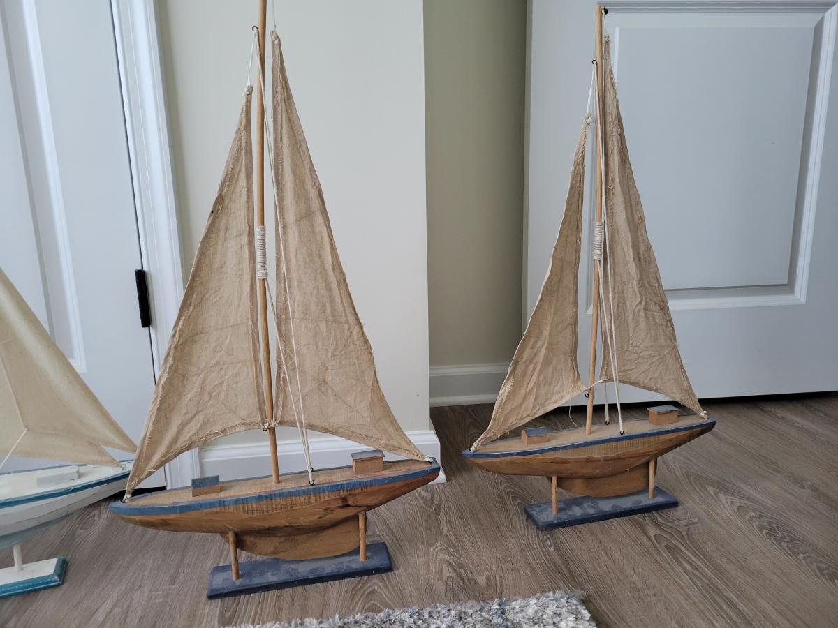 handcrafted wooden sailboats