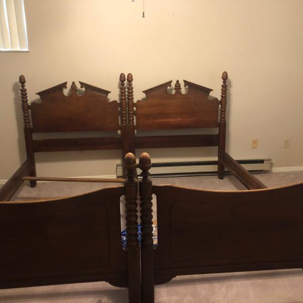Photo of Two twin bed frame, headboard and footboard 