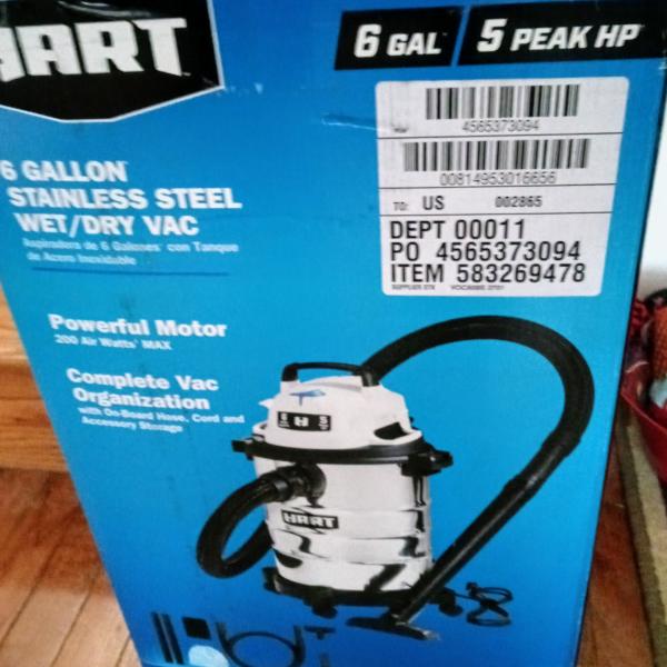 Photo of Hart 6 Gallon Wet Dry Vac - New In Box