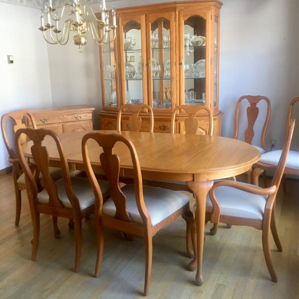 Photo of Dining Room Set: Table , 8 Chairs, China Cabinet , Buffet Server