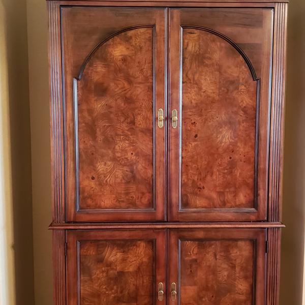 Photo of Armoire Burl Wood Front