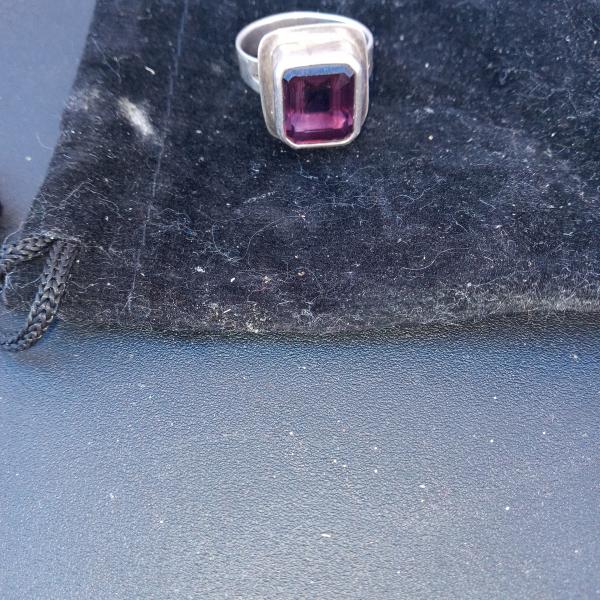 Photo of Amethyst and silver ring size 6 or 7