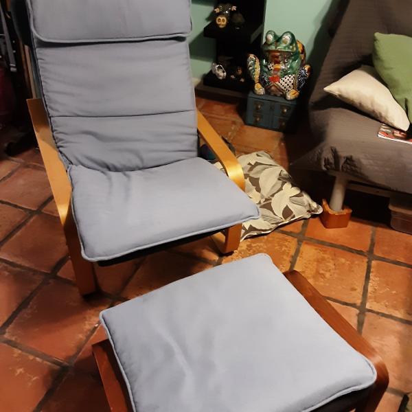 Photo of Ikea poang chair  And ottoman cushion 