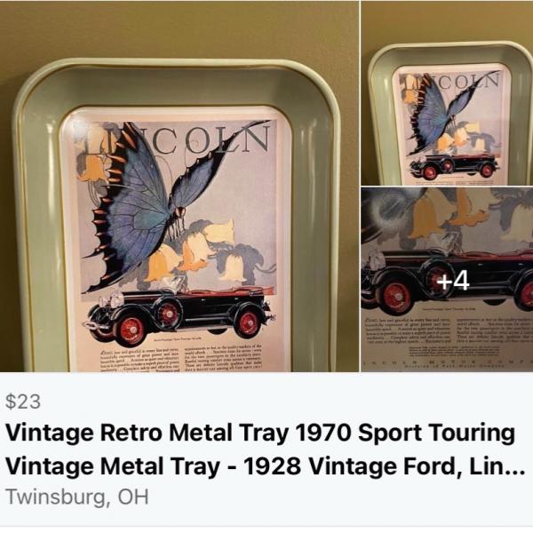 Photo of Vintage Retro Metal Tray 