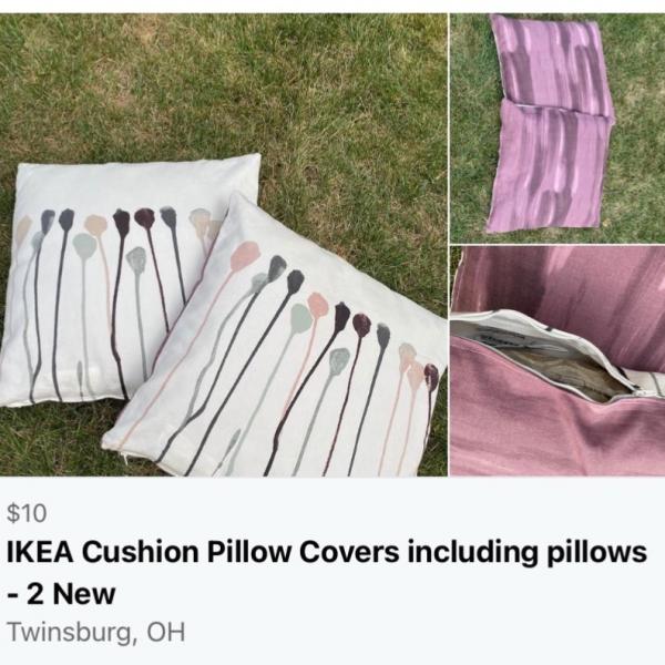Photo of IKEA CUSHION pillow covers and includes pillows 