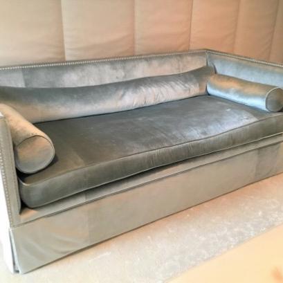Photo of CONTEMPORARY CUSTOM MADE VELVET CUBE LOUNGE COUCH SINGLE CUSHION 