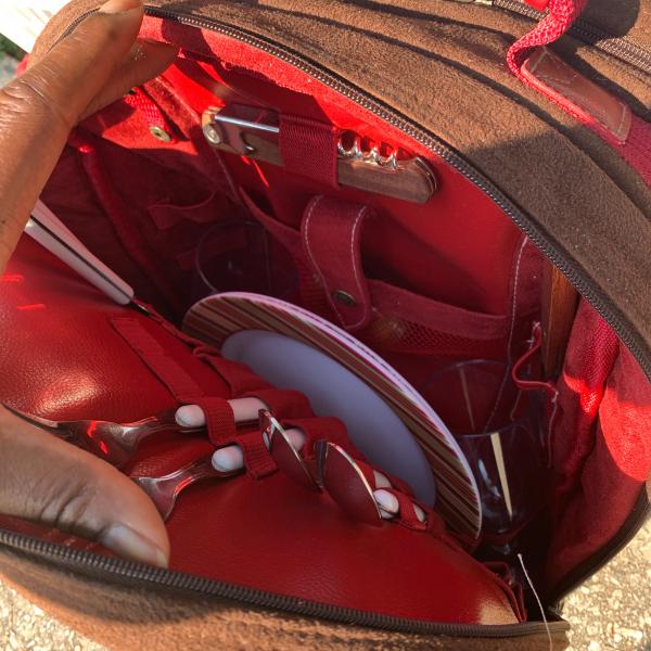Photo of Radio, complete picnic basket backpack, Porcelain Antique doll