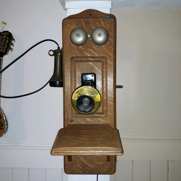 Photo of Antique Oak Wall Phone
