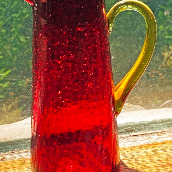 Photo of ANTIQUE COLOR GLASS PITCHER