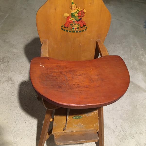 Photo of Vintage Wood High Chair by Williamsburg