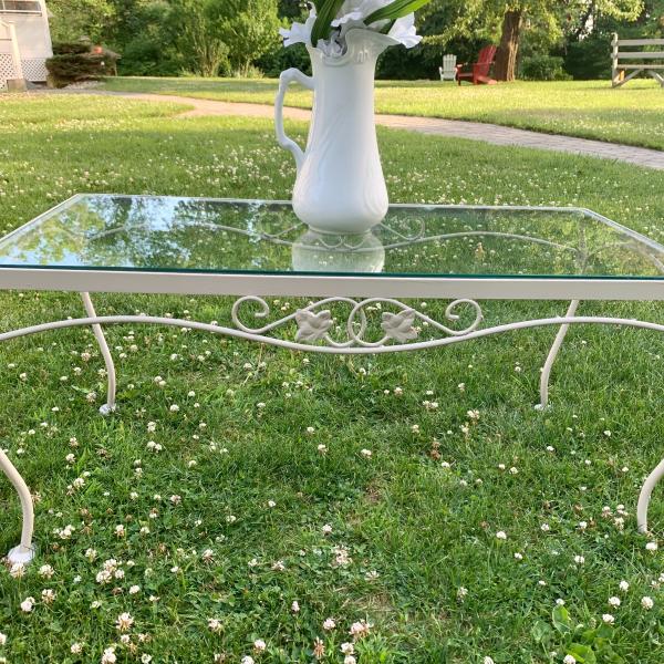 Vintage wrought iron patio coffee/Cocktail table! No holds | snaplist