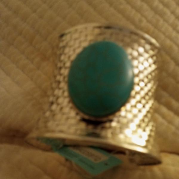 Photo of Silver and turquoise stone cuff bracel