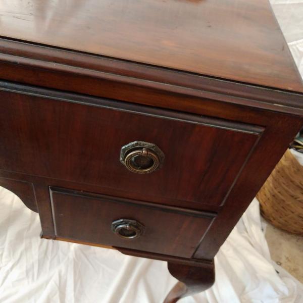 Photo of Antique Queen Anne Desk Burled wood